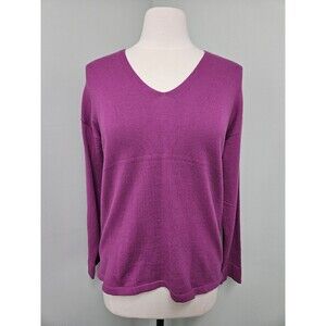 Anne Klein Women's Monterey Pullover Long Sleeve Sweater Elderberry Pink XS NWT